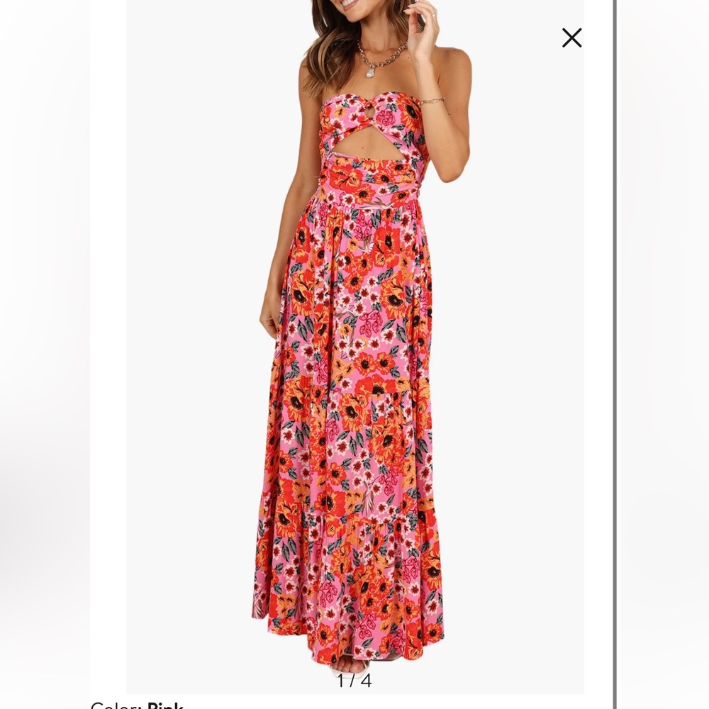 Safari Floral Cutout Maxi Dress